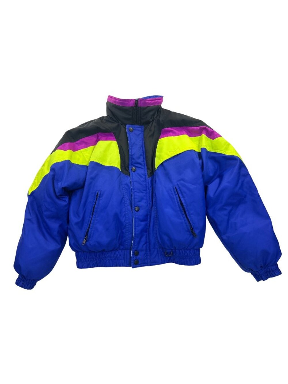 Vintage Obermeyer Ski Jacket Junior's 14 Neon Colorblock Retro 80s 90s Coat